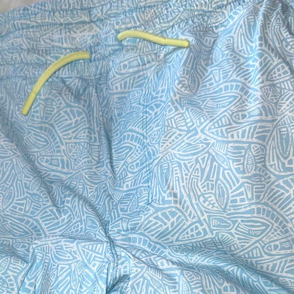 Birddogs swim trunks Bathing Suit blue white yellow trim  7” lined XXL New $80 - Picture 5 of 15